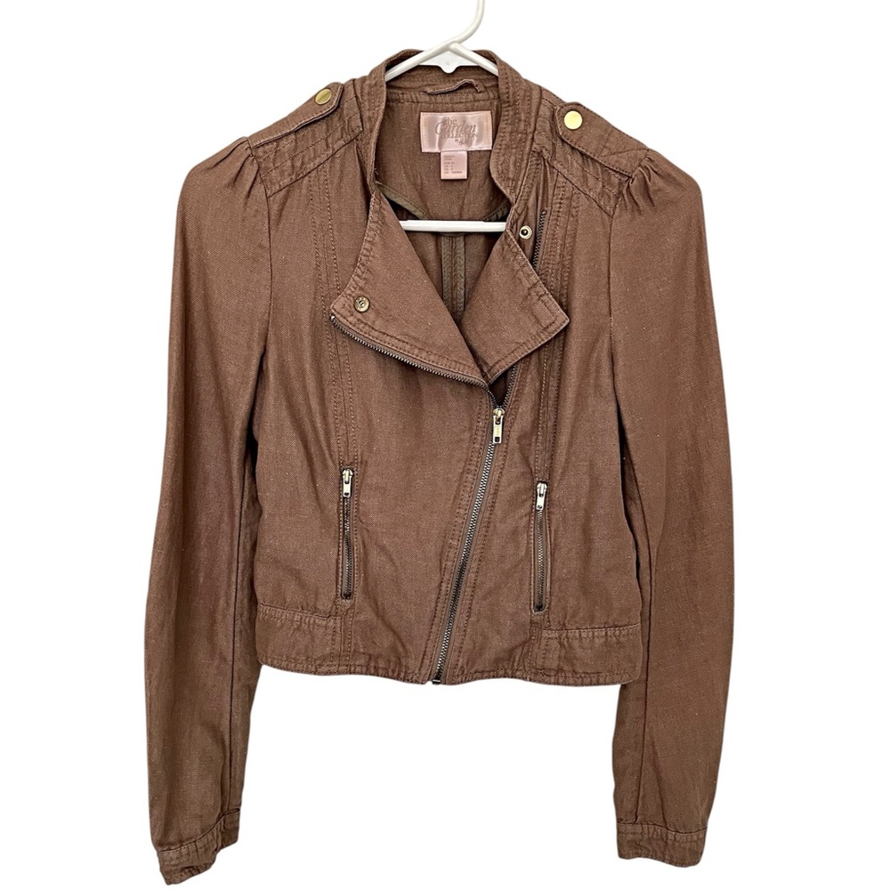 H & M khaki tan moto jacket